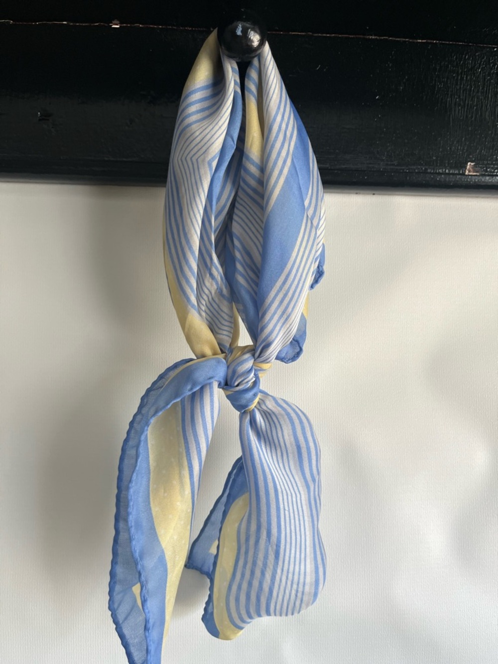 Blue and Yellow Geometric chiffon Scarf